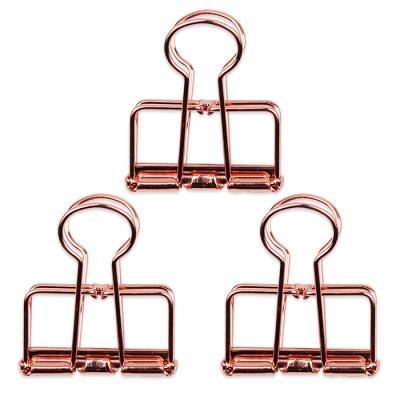 China Paper Clamp Clips Licheng LP440 Paper Clamp Staples, Custom Rose Gold Small Flat Metal Wire Binder Staples Set for sale