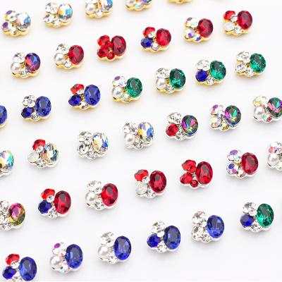 China Fashionable Gold Nail Jewelry Accessories Diamond Nails Art Decorations 3D Faux Stone Nail Charms for sale