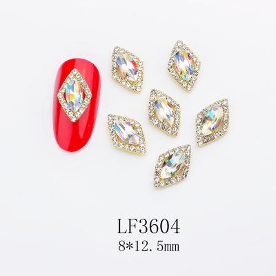 China Large Red Diamond Shaped Nail Art Crystal Nail Accessories Stickers New Fashionable Alloy Jewelry for sale