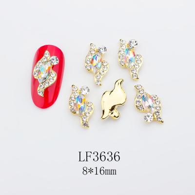 China Popular Nail Art Jewelry Nail Metal Accessories K9 Crystal Bird Color Horse Eye Fashionable Nail Stickers for sale