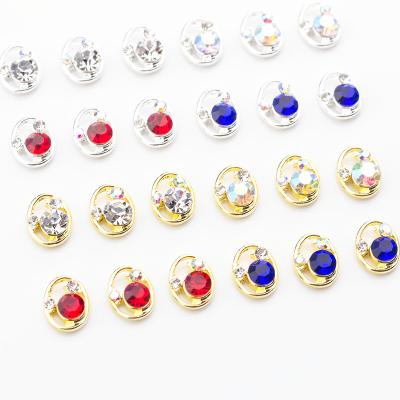 China Wholesale Trendy Egg Shaped Nail Art Chrome Cutout 3d Diamonds Sequin Nail Decor Accessories Rhinestone Decoration for sale