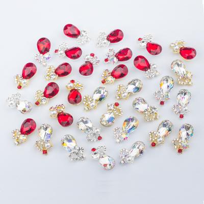 China Fashionable High Quality Statement Crystal Metal Alloy 3d Nail Decoration Metal Colorful Nail Charms Accessories for sale