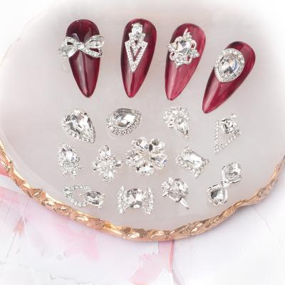 China Fashionable High Quality Professional Alloy Heart Metal Nail Rhinestone Nail Art DIY Accessories Manicure Decorations Set for sale