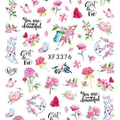 China Fashionable Flowers Nail Art Fashionable Nail Sticker Delicate Decorative Stickers 2022 for sale