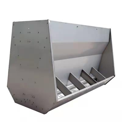 China Piggery farm/ Fatten house/ Nursery House Hot sale piggery farming 304 stainless steel  6 8 10 holes double sided feeding drinking trough feeder for sale