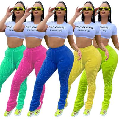 China New Summer Anti-wrinkle Fashion Design Nylon Pants Jogging Sweatpants No LOGO Statistical Institute Fashion Summer Pants For Women for sale