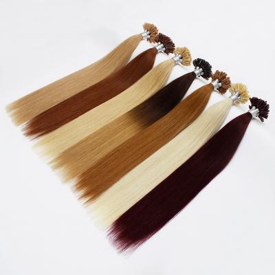 China Silky Straight Wave Celebrity Choice Last 12 Months Russian Human Italian Curly Pulled U-Tip Keratin Double Prebonded Hair Extension Per Nail for sale