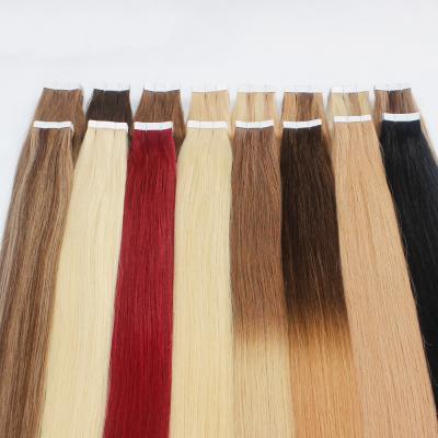 China Wholesale 2021 European Silky Straight Hair 100% Wave Tape In Hair Extension Double Drawn Remy Hair Tape In Invisible Extension for sale