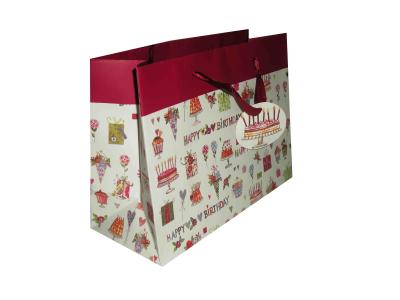 China Customized Printing Wholesale Paper Gift Bags with Handles , Resuable and Eco-friendly for sale