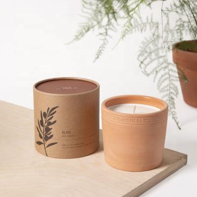 China recyclable Cylindrical Paper Candle storage Boxes Custom candle packaging boxes for sale