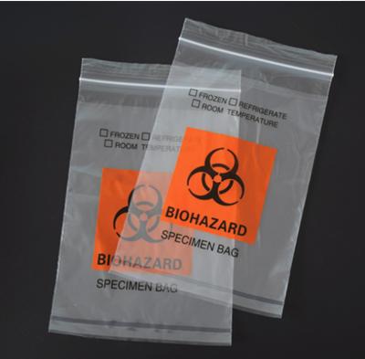 China 100% Virgin LDPE Manufacturer Medical Lab PE Plastic Ziplock Biohazard Specimen Bag for sale