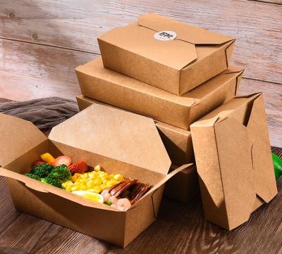 China China Supplier Kraft Paper Fast Food Take Away Food Packaging Box With Customized Logo Printing for sale