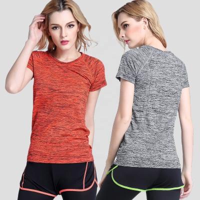 China 5 Colors Yoga Sweat-Wicking Wear Quick-Dry Sportswear Running Fitness Shirts QUICK-DRY Plus Size Short T-Shirt For Women for sale