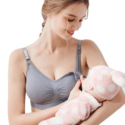 China Breathable plus size during Wireless Breastfeeding Bra Front Open Maternity Nursing Bra by Sujetador De Lactancia Seamless for Women for sale