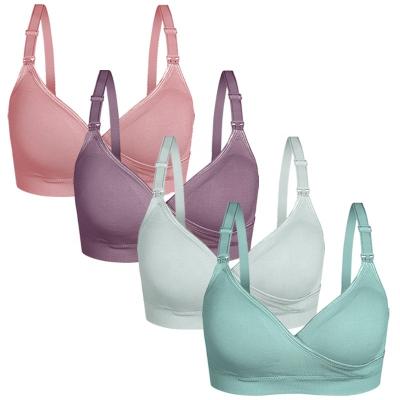 China Breathable Puerperal Plus Size Wireless Pregnant Nursing Bra Cross Maternity Nursing Bra Sujetador De Lactancia Seamless For Women for sale