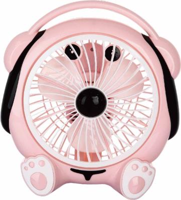 China Hotel Mini Box Desk Fans Table Fan for Pink Collar Students Cartoon Dog Electric Fan for sale