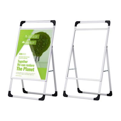 China Double Sided Iron Outdoor A-Frame Road Sign Sidewalk Safety Exhibition Aluminum Alloy Billboard Poster Frame for sale