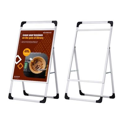 China Alufer Acrylic Cylinder Advertising Sign Aluminum A Frame 60cm x 80 / 60cm x 90cm Standing Poster Display for sale