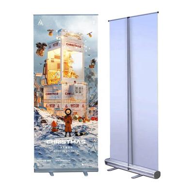 China Easy To Carry Retractable Economical Hand Panel Aluminum Portable Rolling Roll Up Advertising Display Blinds Stand for sale