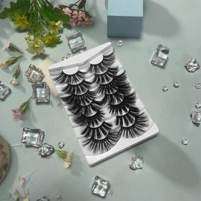 China 3D Layered New 7Pairs Long 30mm 25mm Long 3d 30mm 25mm Thick Fluffy Thick Natural Mink Eyelashes, Custom Made Mink Eyelash Extensions Seller for sale