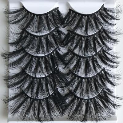 China Wholesale 5 Pair Feather Mink 3d Mink Eyelash Extensions 25mm Mink Lashes Wholesale Natural Fluffy Lashes for sale