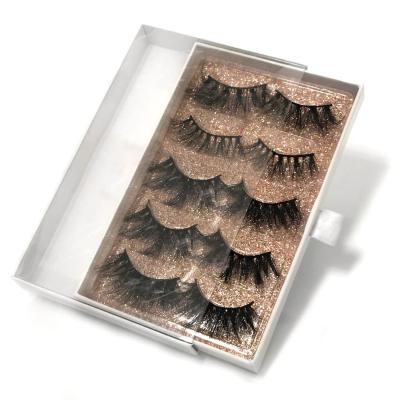 China Feather 7 Long Pairs Mink False Eyelashes Makeup Tresluces Thick Natural Vegan Mink Eyelashes for sale