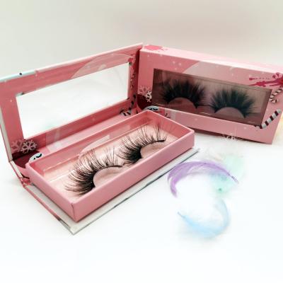 China Best Price 25mm Mink Feather Full Strip Eyelash Wholesale Private Label Lashes With Custom Eyelash Box for sale