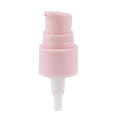 China Non Spill Colored Cosmetic Plastic Smooth Entire Cap Cream Pump 18/410 20/410 24/410 Pink Treatment Pump for sale