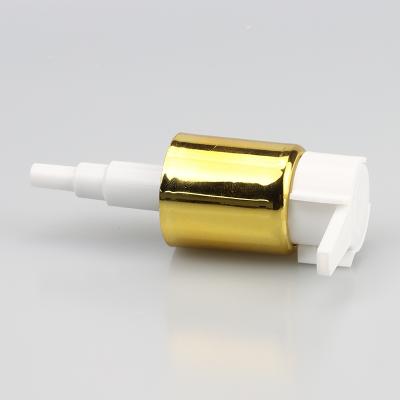 China Non Spill Wholesale Gold 24/410 Long Nozzle Plastic Cream Lotion Pump Dispenser With Foil With Clip for sale