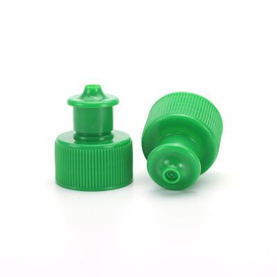 China Non Spill 28mm PP Plastic Pull Up Plastic Push Cap Water Bottle Lid for sale