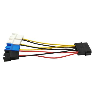 China Tinned copper line Molex 4Pin 1 port Molex 4Pin 1 turn 4 fan 3Pin/4Pin third gear conversion deceleration computer decompression line for sale