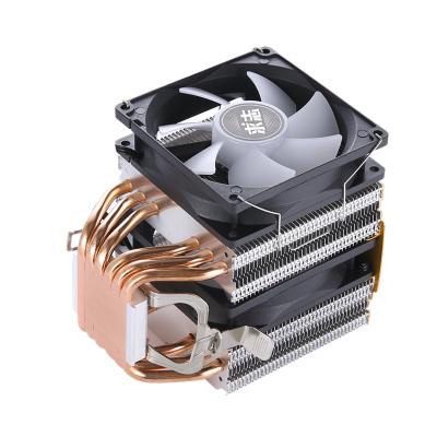 China QZ-920 Processor Dual Tower Dual Fans 6 Copper HeatPipe Pipes CPU Cooler Air Cooling Fan 1151 1155 1200 1366 AMD 3/4 Pin Mute Desktop PC for sale