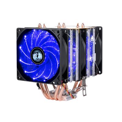 China QZ-820 CPU Fans 3 4 Copper Pipe Mute Desktop PC 1366 Heat Pipe CPU Cooler Air Cooling Fan 1151 1155 1200 Double Tower 3/4 Pins AMD for sale