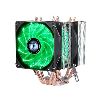 China QZ-820 4 Processor Heat Pipe Tower Two Fans Double Copper Pipes AMD Desktop CPU Cooler Air Cooling Fan 3/4 Pin Mute 1151 1155 1200 1366 for sale