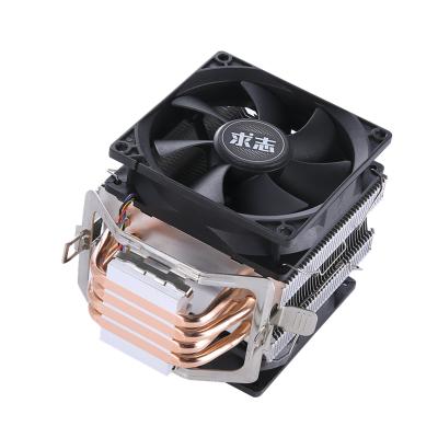 China QZ-800 CPU Fans 4 Dual Heat Pipe Copper Pipes Mute CPU Cooler Air Cooling Fan Desktop PC 1151 1155 1200 1366 AMD Motherboard 3/4 Pins for sale