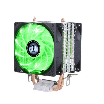 China QZ-700 Processor Heat Pipe 2 Two Fans Copper Pipes CPU Cooler Air Cooling Fan 3/4 Pin Mute 1151 1155 1200 1366 AMD Motherboard Desktop PC for sale