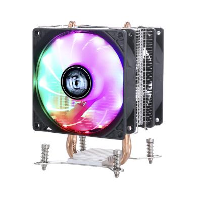 China QZ-730 Processor 2 Pipes Cpu Copper Coolers Mute 2 Fans Server PC X79 lga 2011 3/4 Pin Two Way Pipe Air Cooling Fan Motherboard Heat for sale