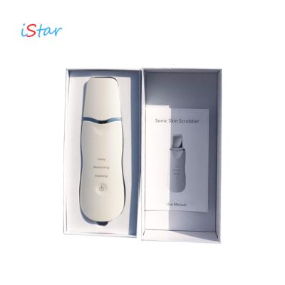 China DEEP CLEANSING Ion Ultrasound Facial Spatula Dermasonic Skin Scrubber Rechargeable Dead Face Ultrasonic Skin Scrubber for sale