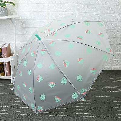 China Casual Fruit Patterns Print Kids Clear Frosted Transparent Umbrella Kids Umbrella Kids for sale