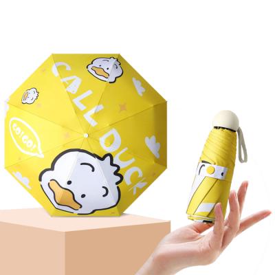 China Lightweight Casual Five Fold Small Mini Pocket Umbrella For Kids for sale