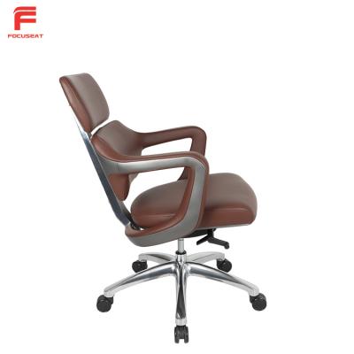 China Kuohu Chair Office Furniture Leather Middle Back Adjustable Ergonomic Ergonomic Chair for sale