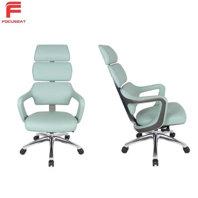 China Kuohu China Supplier Modern Design Swivel Manager Boss High Back Office Leather Executive Swivel Chair With Wheels for sale