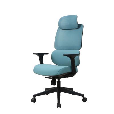 China Kuohu Fashion Sky Aluminum Executive Chair Hot Selling Blue Luxury Large Rotation for sale