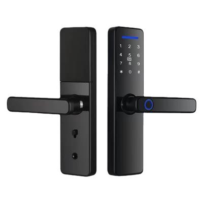 China NIGHT VISION Tuya or TTLock APP Smart Fingerprint Door Lock Digital Password RFID Card Entry One-touch Open Locks for sale