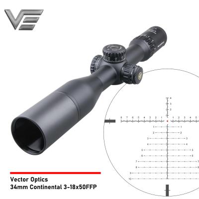 China Continental 3-18x50 Vector Optics 34mm FFP Riflescope with German HD Glass Excellent for dawn, dusk even at night shooting SFF-28 for sale