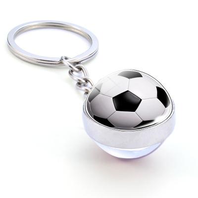 China Promotion Gift Souvenir New Glass Basketball Glass Basketball Key Chain Car Key Chain for sale