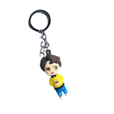 China Creative Handmade 3D Key Chain Teen Bulletproof Group Car Key Chain New Design Cartoon Silicone Key Chain for sale