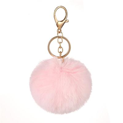 China Wholesale Cute 8CM Series Shape Pendant Accessories 2022 Bag Accessories 8cm Puff Key Ring Pom Pom Key Chains Custom Fluffy Key Chain for sale