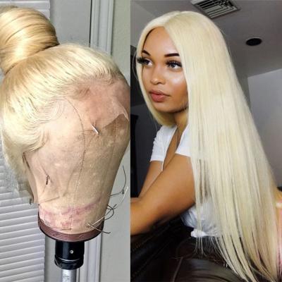 China Swiss lace virgin human hair 613 lace front wig ready to ship 38inch 613 lead wig blonde 613 lace frontal wig wholesale human hair for sale