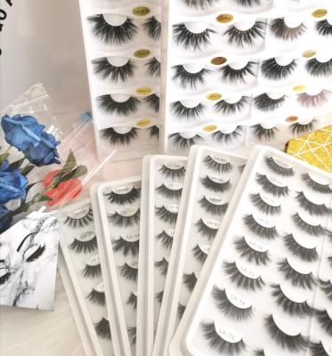 China RTS Long Natural Cheap Price 3D 25mm 5D Mink Eyelashes With Free Packing Box,False Mink Eyelashes Seller for sale